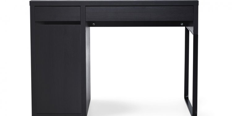 A black MICKE desk with