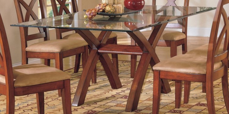 Crossed dining table legs