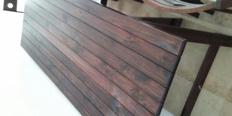 Stained Pine Trestle Table And