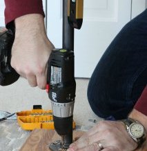 Attaching the Legs to the Table Top Attaching the pipe legs to a butcher block table top