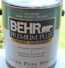 Behr Premium Plus Interior Semi-Gloss Enamel in Ultra Pure White Behr Premium Plus Interior Semi-Gloss Enamel in Ultra Pure White
