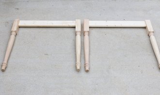 Step 2: Attach the Short Aprons to the Furniture Legs Building a Farmhouse Dining Table