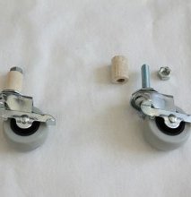 Casters and Wooden Dowels Casters and wooden dowels in a DIY workbench project