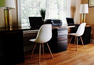 DIY Computer Desk - cabinets