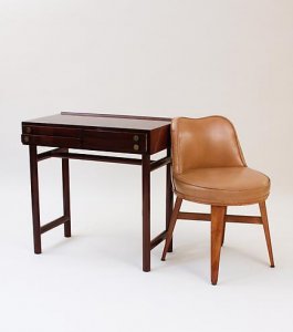 Ed Wormley for DunbarbrWriting Table and Swivel Chair 1