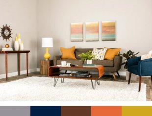 Mid-Century Modern Living Room Color Palette