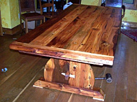 Antique pine trestle table