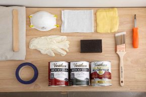 Supplies for Stained Desk Project