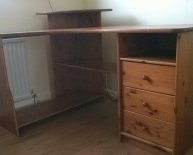 Antique Pine Corner Desk