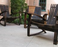 Reclaimed wood Adirondack chairs