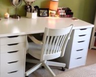 White Desk with drawers IKEA