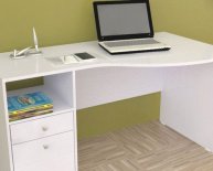 White Writing Desk with drawers