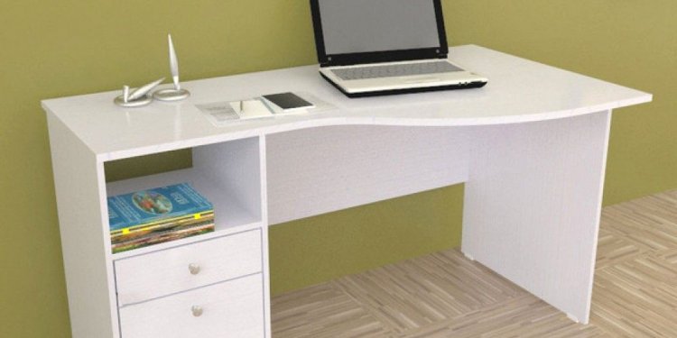 White Writing Desk with drawers