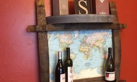 Wine Barrel Stave Shelf