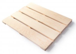 Bee House's hinoki wood bath mat. ($68)