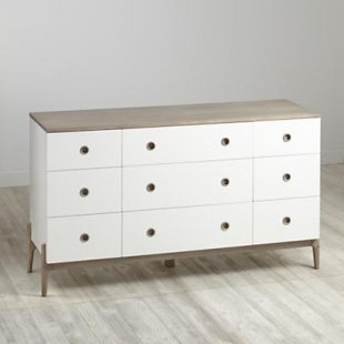 Wrightwood Grey Stain and White 9-Drawer Dresser